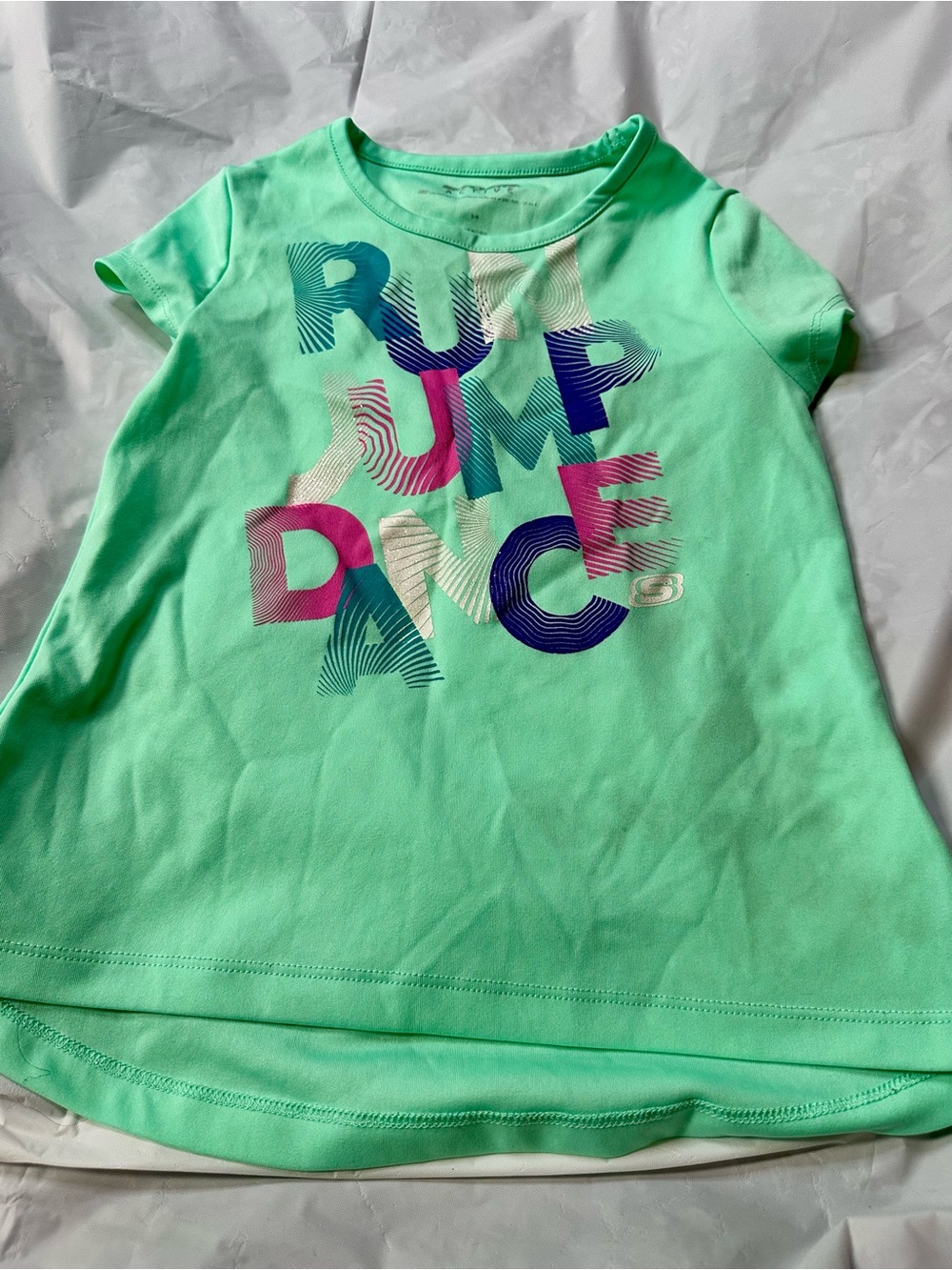 Skechers Mint Green Short Sleeve Tee with Multi-Color Graphic